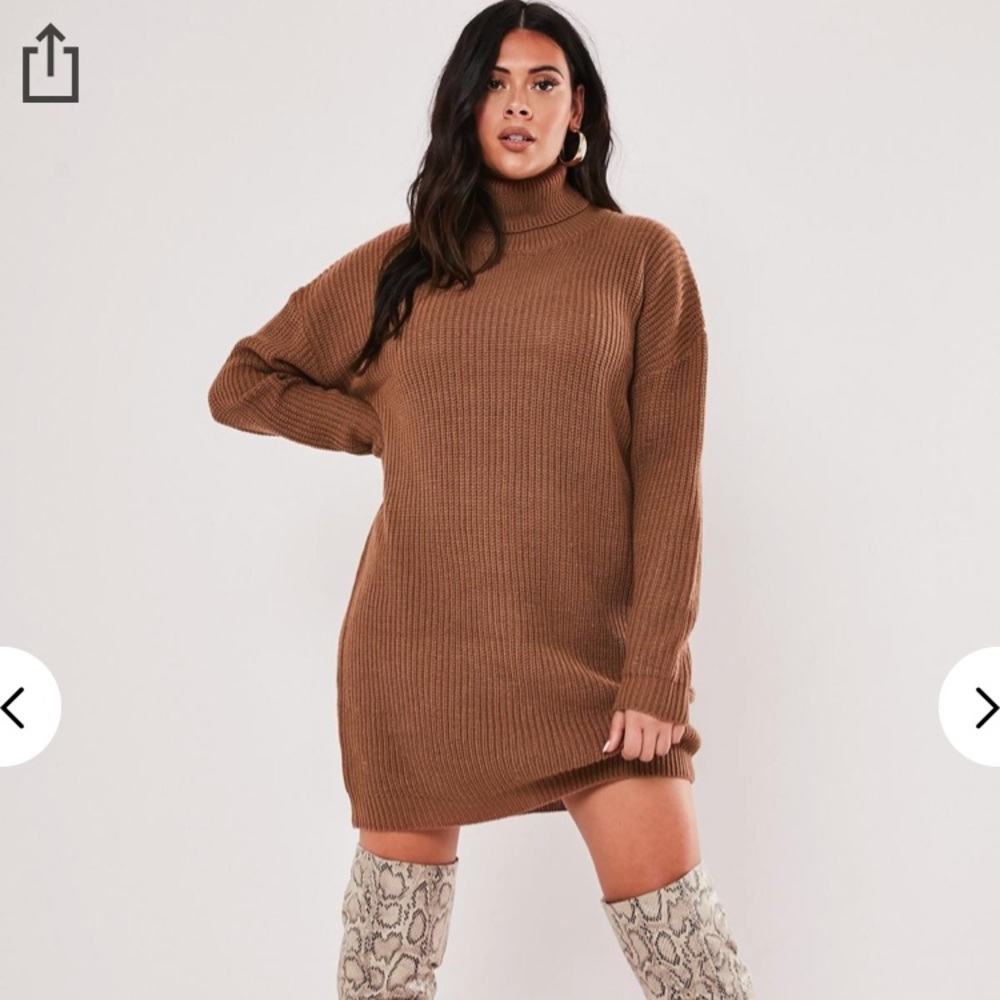 SOLD OUT Missguided plus size mocha sweater dress
